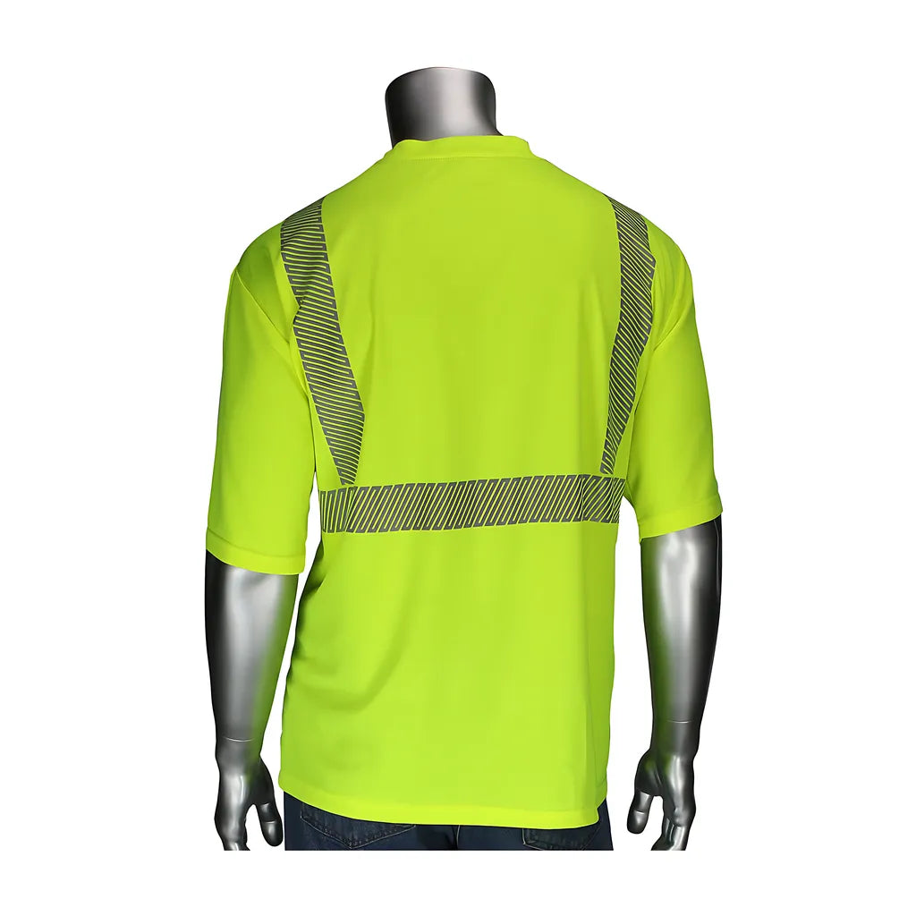 Pip 312-1275B-Ly/5X Ansi Type R Class 2 Short Sleeve T-Shirt With Black Bottom Front 312-1275B-LY5X-15387