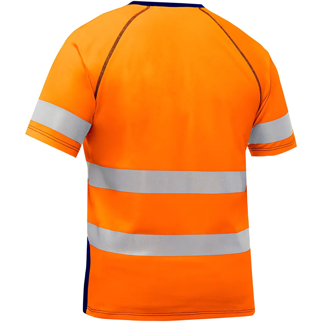 Bisley 312M1118T-On/5X Ansi Type R Class 2 Short Sleeve T-Shirt With Navy Bottom 312M1118T-ON5X-15464