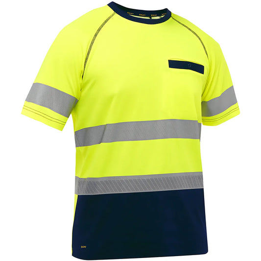 Bisley 312M1118T-Yn/5X Ansi Type R Class 2 Short Sleeve T-Shirt With Navy Bottom 312M1118T-YN5X-15481