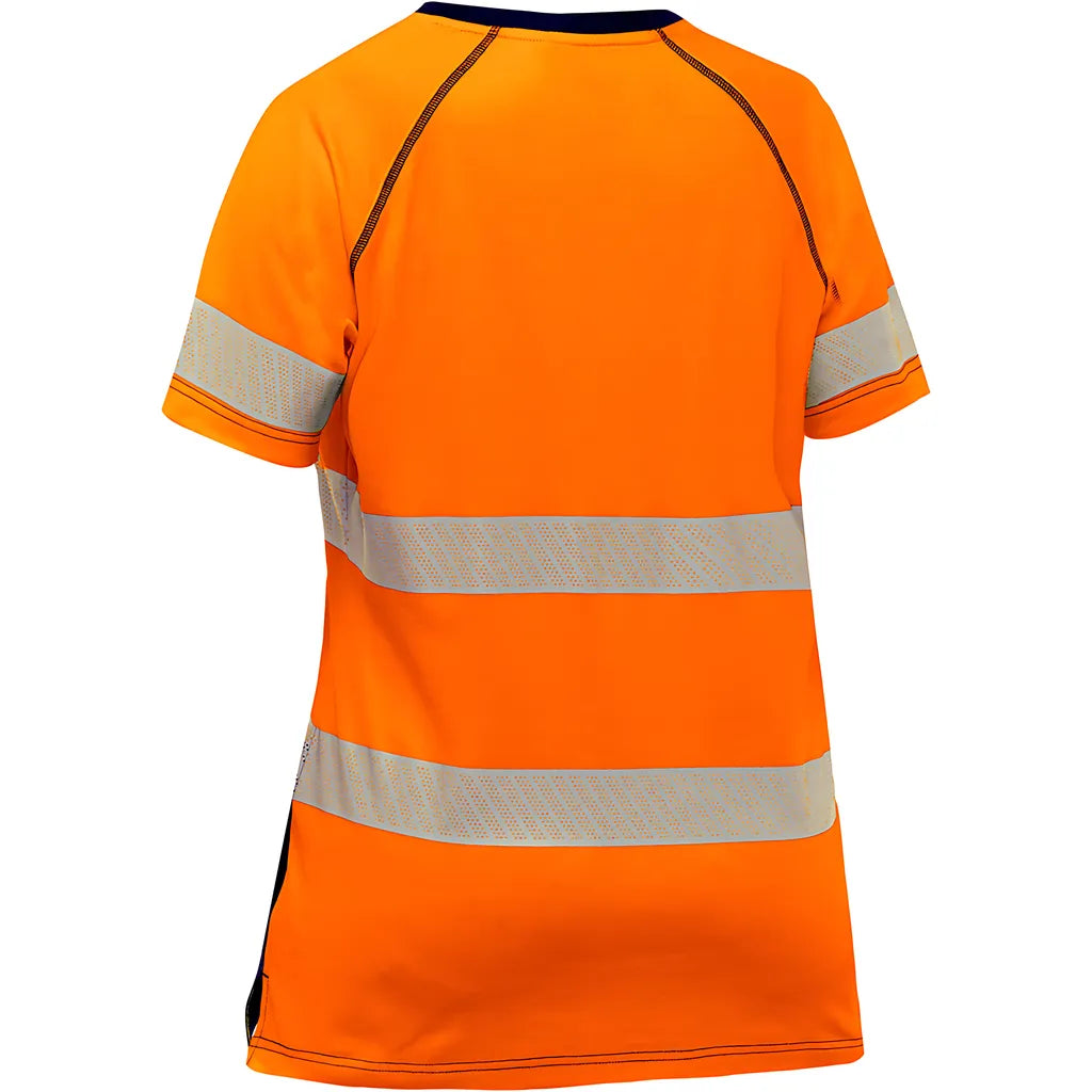 Bisley 312W1118T-On/L Ansi Type R Class 2 Women'S Short Sleeve T-Shirt With Navy Bottom 312W1118T-ONL-15486