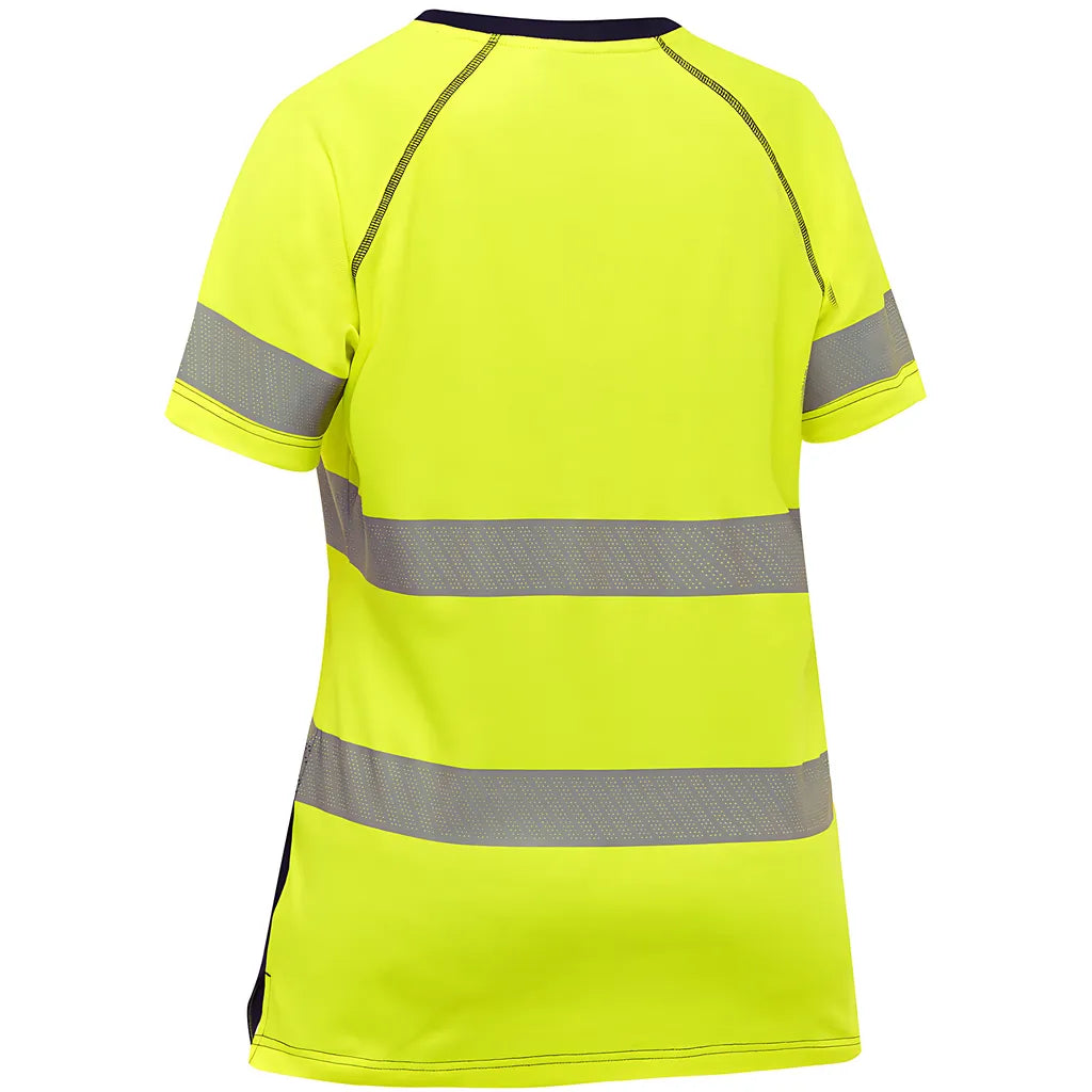Bisley 312W1118T-Yn/2X Ansi Type R Class 2 Women'S Short Sleeve T-Shirt With Navy Bottom 312W1118T-YN2X-15502