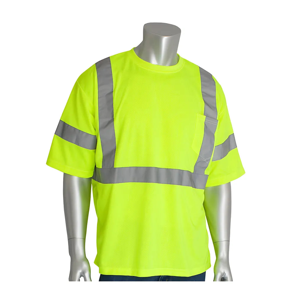 Pip 313-1400-Ly/L Ansi Type R Class 3 And Can/Csa Z96 X-Back Short Sleeve T-Shirt 313-1400-LYL-15664