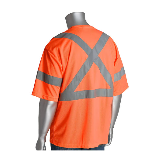 Pip 313-1400-Or/M Ansi Type R Class 3 And Can/Csa Z96 X-Back Short Sleeve T-Shirt 313-1400-ORM-15643