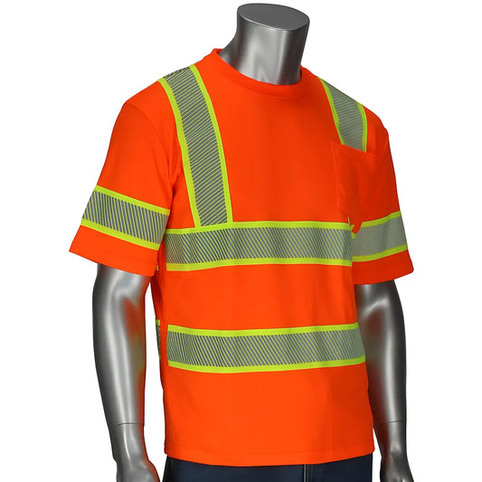 Pip 313-1650-Or/M Ansi Type R Class 3 Two-Tone Short Sleeve T-Shirt 313-1650-ORM-15688