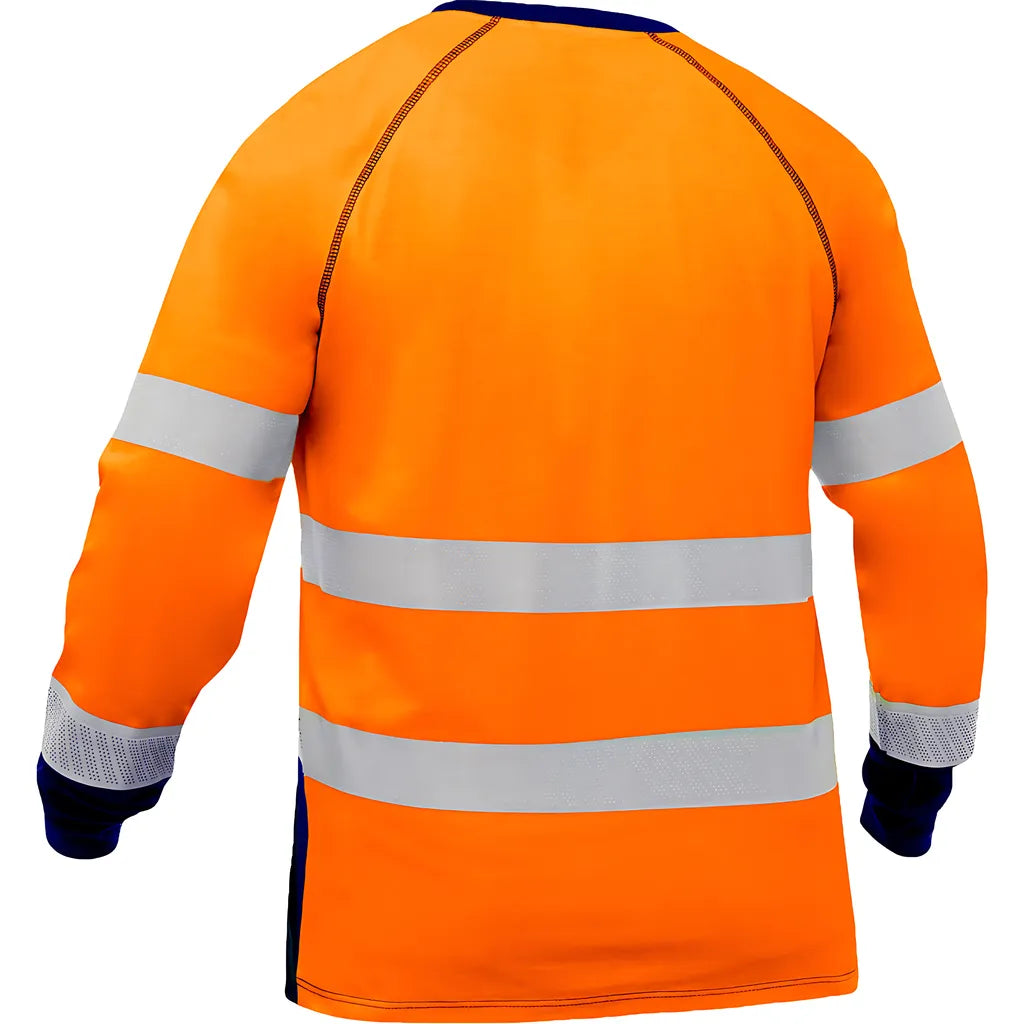 Bisley 313M6118T-On/3X Ansi Type R Class 3 Long Sleeve Shirt With Navy Bottom 313M6118T-ON3X-15845