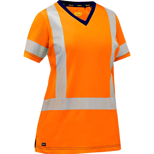 Bisley 313W1118H-O/L Ansi Type R Class 2 Women'S Short Sleeve T-Shirt 313W1118H-OL-15984