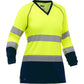 Bisley 313W6118T-Yn/2X Ansi Type R Class 3 Women'S Long Sleeve Shirt With Navy Bottom 313W6118T-YN2X-16036