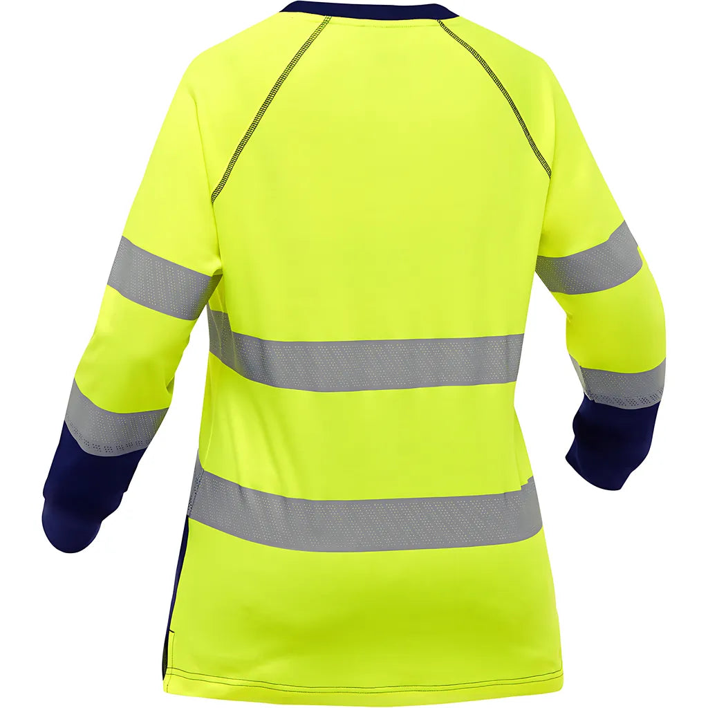 Bisley 313W6118T-Yn/3X Ansi Type R Class 3 Women'S Long Sleeve Shirt With Navy Bottom 313W6118T-YN3X-16041