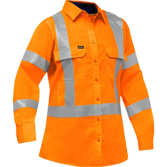 Bisley 313W6490X-O/2X Ansi Type R Class 3 And Csa Z96 X-Back Women'S Long Sleeve Work Shirt With X-Airflow 313W6490X-O2X-16072