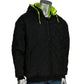 Pip 323-1400S-Ly/S Ansi Type R Class 3 Reversible Full Zip Hooded Sweatshirt With Black Bottom 323-1400S-LYS-16427