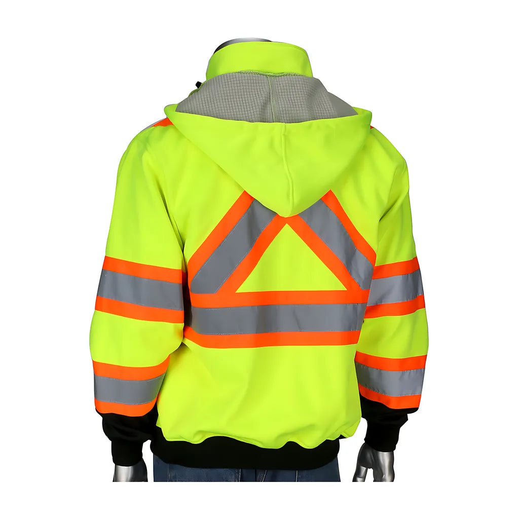 Pip 323-1475X-Ly/2X Ansi Type R Class 3 And Can/Csa Z96 Two-Tone X-Back Full Zip Grid Fleece Sweatshirt With Black Bottom 323-1475X-LY2X-16492