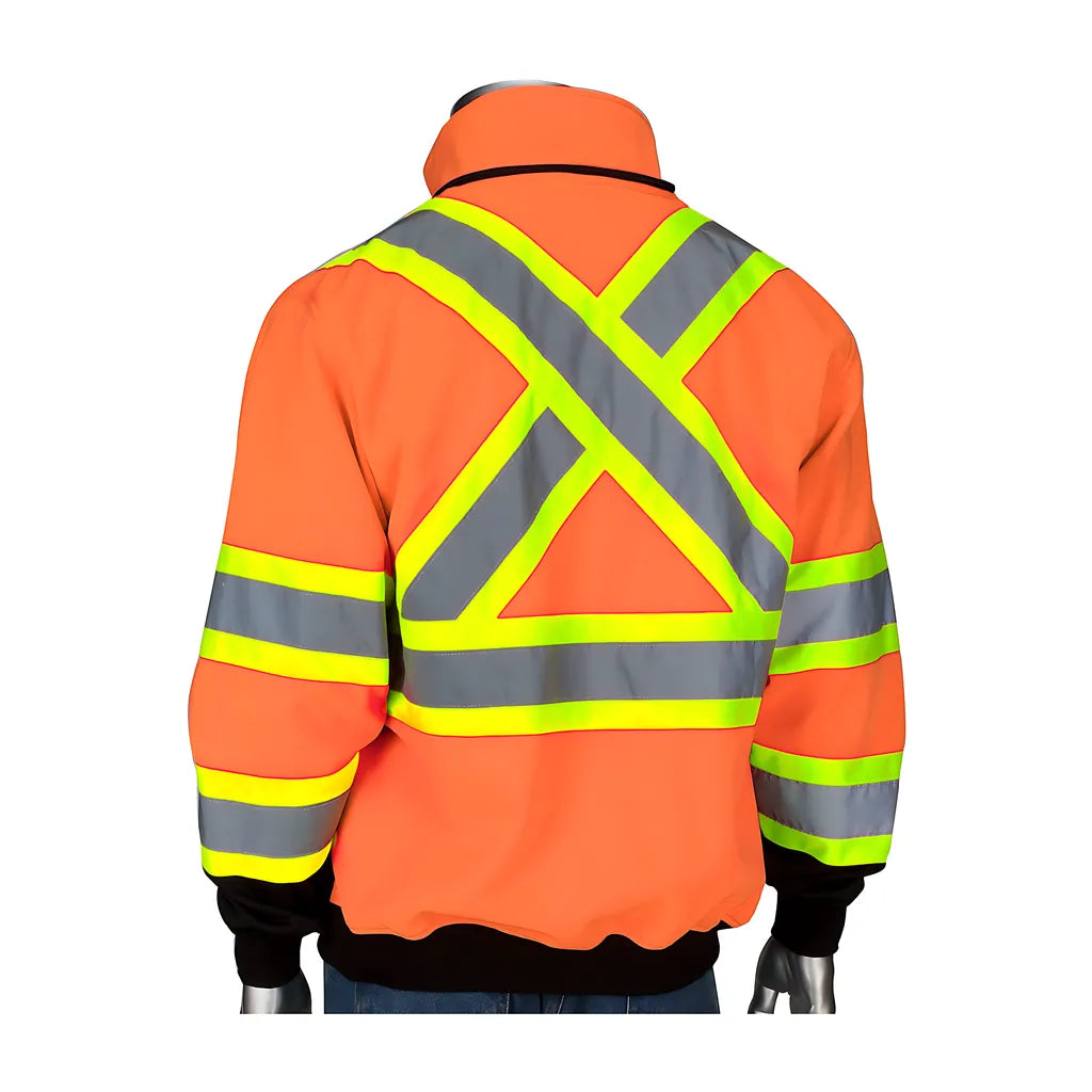 Pip 323-1475X-Or/2X Ansi Type R Class 3 And Can/Csa Z96 Two-Tone X-Back Full Zip Grid Fleece Sweatshirt With Black Bottom 323-1475X-OR2X-16471