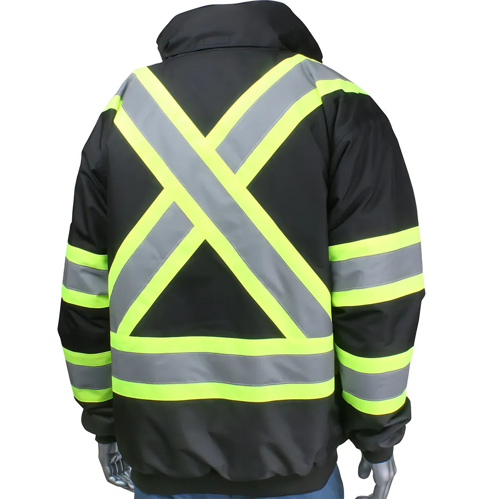 Pip 331-1745X-Bk/S Ansi Type O Class 1 And Can/Csa Z96 Two-Tone X-Back Full Zip Bomber Jacket 331-1745X-BKS-16643