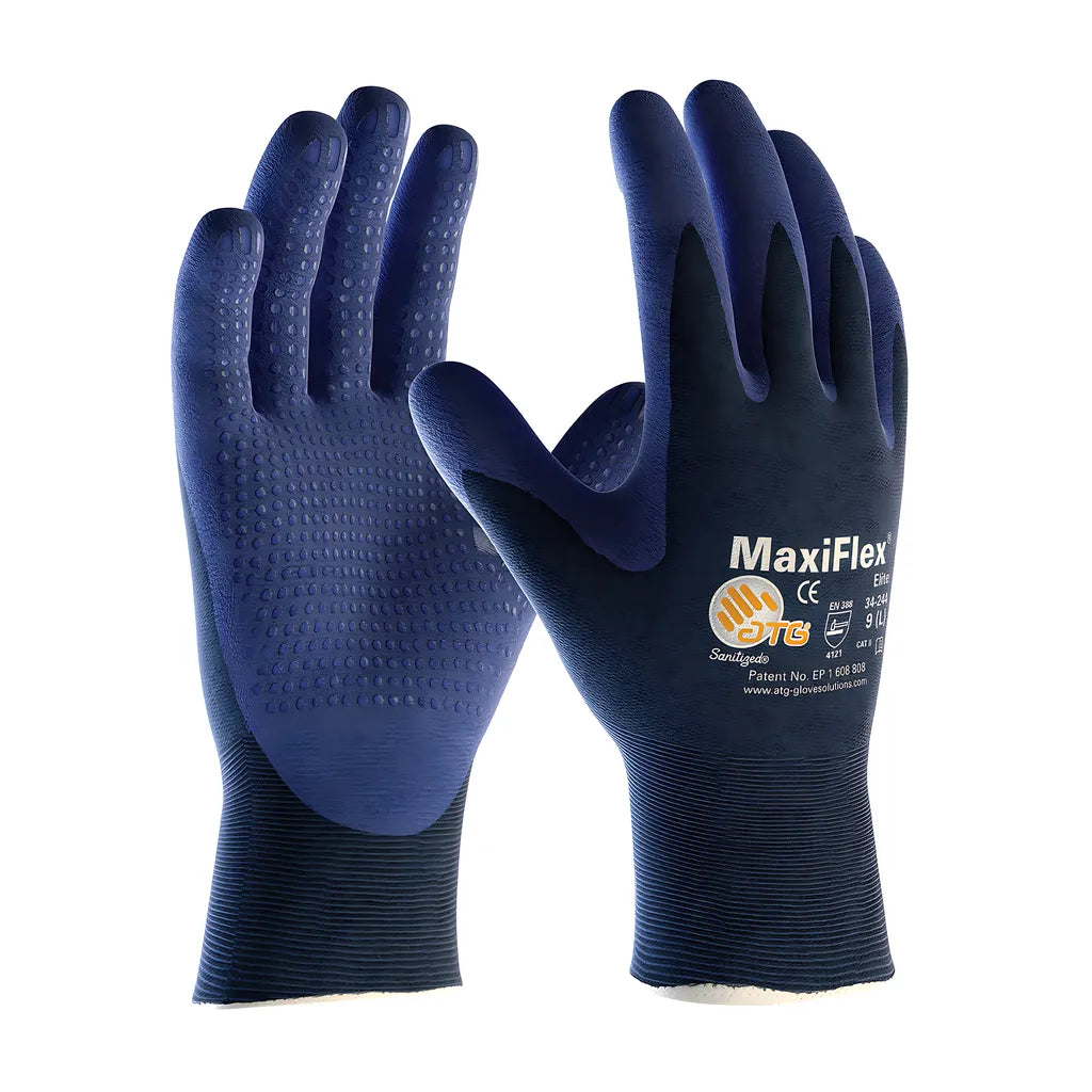 Atg 34-244/S Ultra Light Weight Seamless Knit Nylon Glove With Nitrile Coated Microfoam Grip On Palm & Fingers - Micro Dot Palm 34-244S-17363