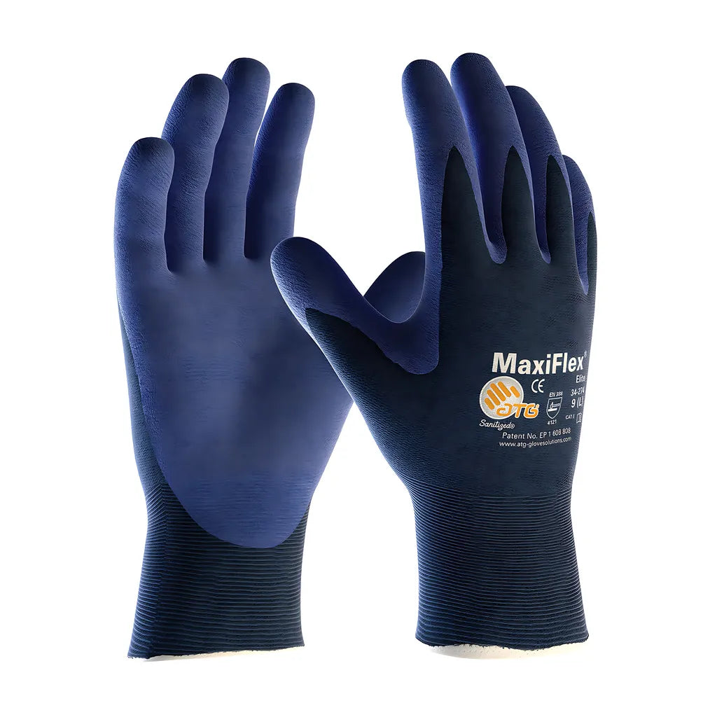 Atg 34-274/L Ultra Light Weight Seamless Knit Nylon Glove With Nitrile Coated Microfoam Grip On Palm & Fingers 34-274L-17367