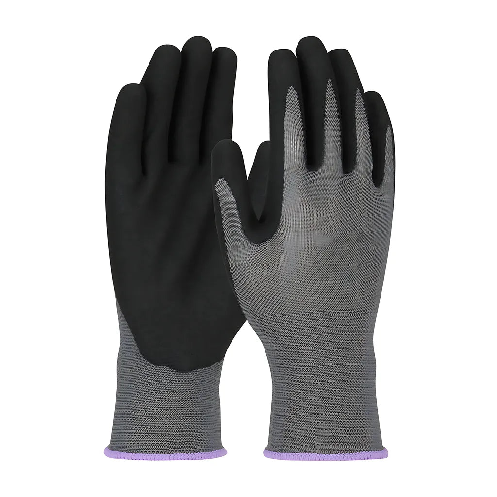 G-Tek 34-300/L Seamless Knit Polyester Glove With Nitrile Coated Microsurface Grip On Palm & Fingers 34-300L-17376