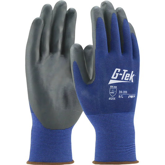 G-Tek 34-315/L Seamless Knit Polyester Glove With Nitrile Coated Foam Grip On Palm & Fingers - 15 Gauge 34-315L-17390