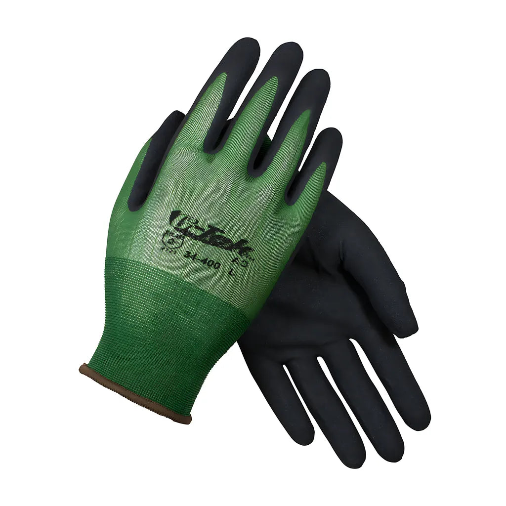 G-Tek 34-400/L Seamless Knit Nylon Glove With Nitrile Coated Microsurface Grip On Palm & Fingers - 18 Gauge 34-400L-17576