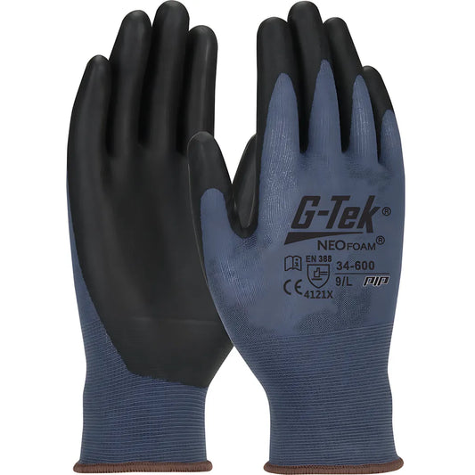 G-Tek 34-600/L Seamless Knit Nylon Glove With Neofoam Coated Palm & Fingers - Light Duty 34-600L-17688