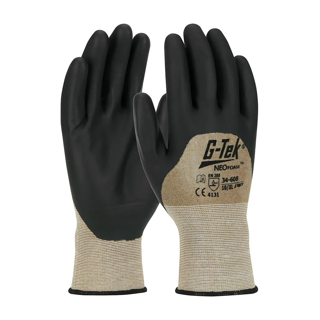 G-Tek 34-608/L Seamless Knit Nylon Glove With Neofoam Coated Palm, Fingers & Knuckles - Medium Duty 34-608L-17698