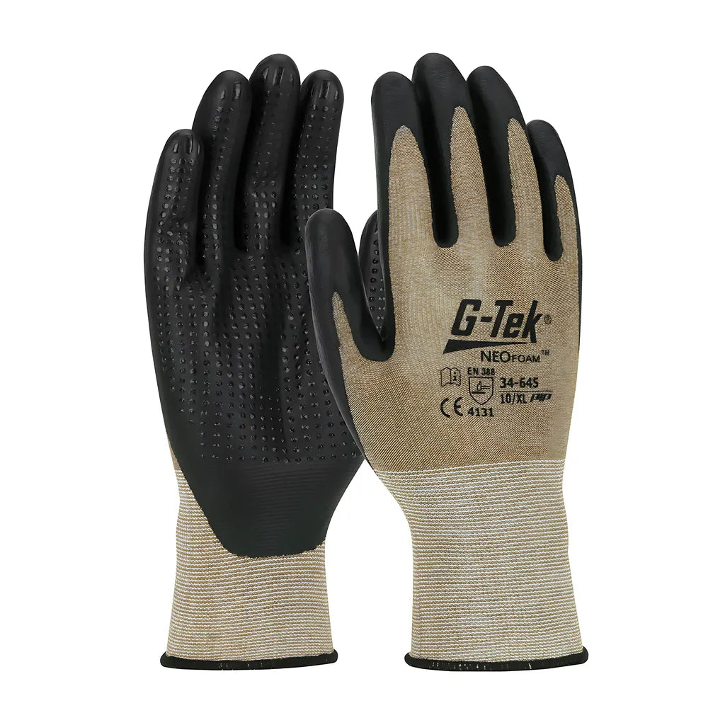 G-Tek 34-645/S Seamless Knit Nylon Glove With Neofoam Coated Palm & Fingers - Micro Dotted Grip 34-645S-17711