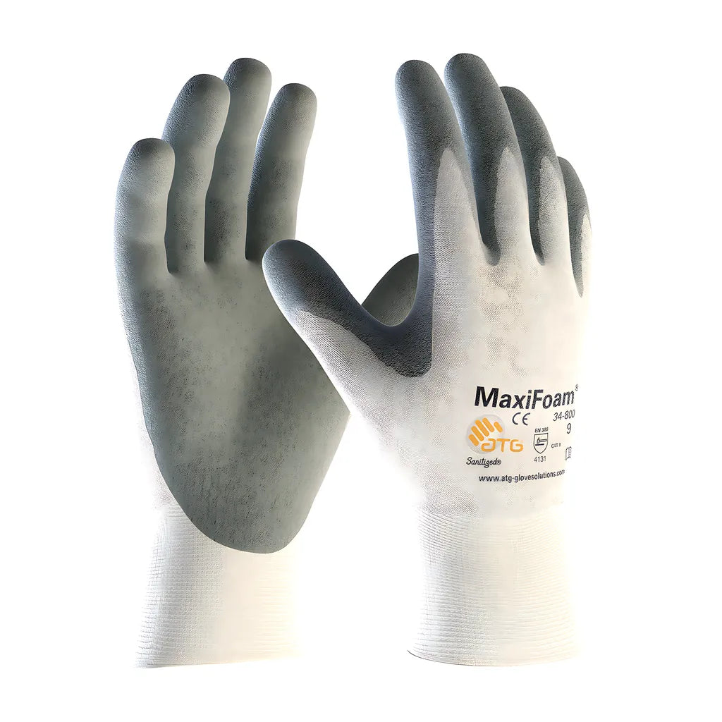 Atg 34-800/L Seamless Knit Nylon Glove With Nitrile Coated Foam Grip On Palm & Fingers 34-800L-17732