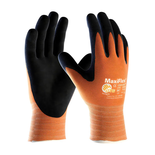 Atg 34-8014/L Hi-Vis Seamless Knit Nylon Glove With Nitrile Coated Microfoam Grip On Palm & Fingers 34-8014L-17752