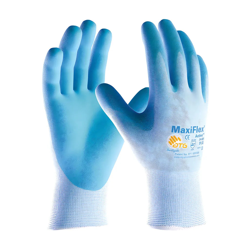 Atg 34-824/L Seamless Knit Nylon / Elastane Glove With Ultra Lightweight Nitrile Coated Microfoam Grip On Palm & Fingers 34-824L-17758