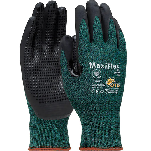 Atg 34-8443/L Seamless Knit Engineered Yarn Glove With Premium Nitrile Coated Microfoam Grip On Palm & Fingers - Micro Dot Palm - Touchscreen Compatible 34-8443L-17774