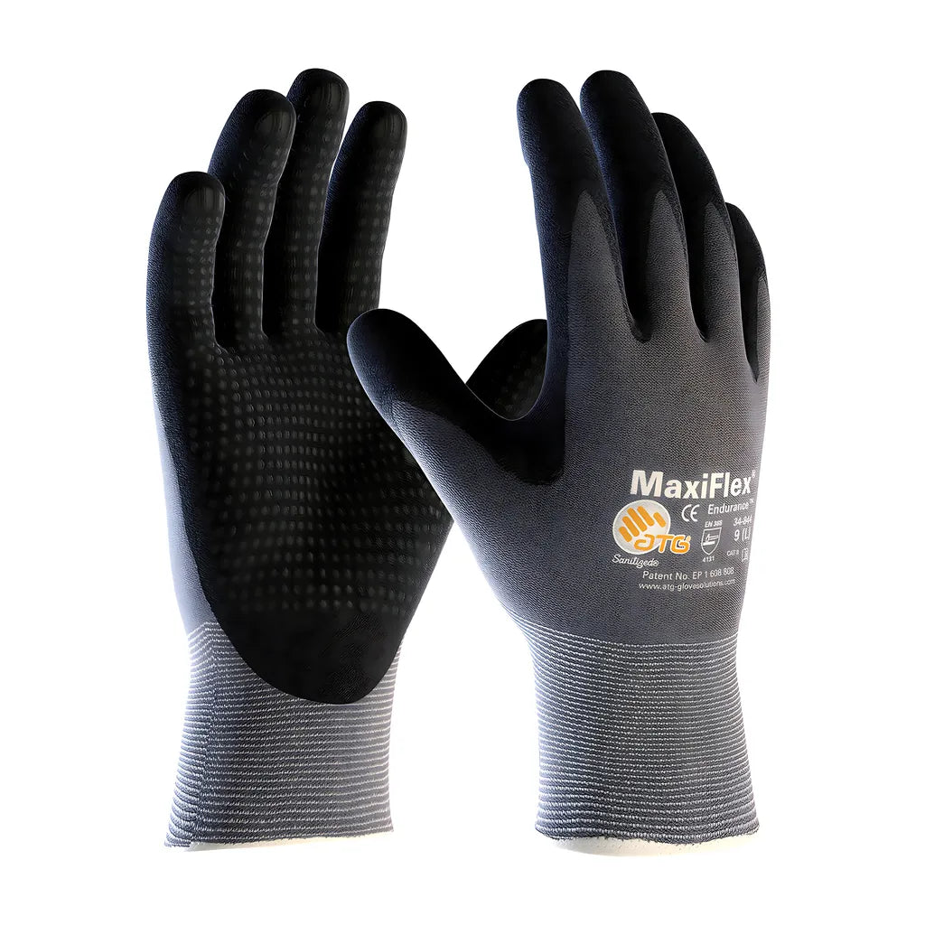 Atg 34-844/L Seamless Knit Nylon Glove With Nitrile Coated Microfoam Grip On Palm & Fingers - Micro Dot Palm - Touchscreen Compatible 34-844L-17770