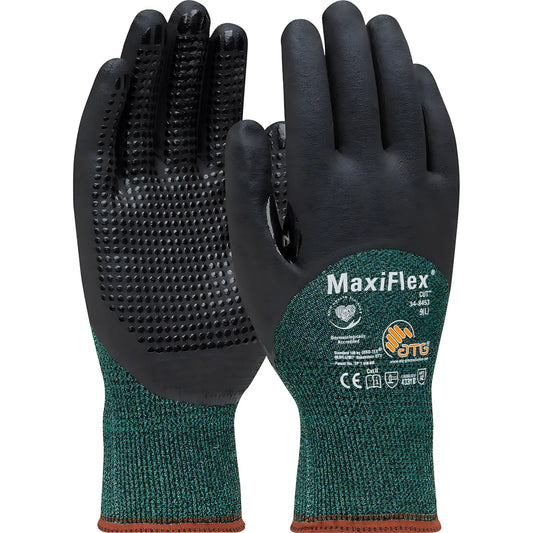 Atg 34-8453/M Seamless Knit Engineered Yarn Glove With Premium Nitrile Coated Microfoam Grip On Palm, Fingers & Knuckles - Micro Dot Palm 34-8453M-17799