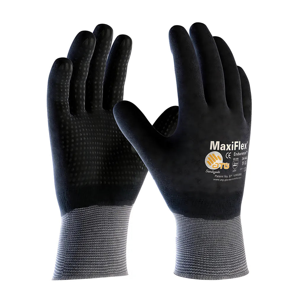 Atg 34-846/L Seamless Knit Nylon Glove With Nitrile Coated Microfoam Grip On Full Hand - Micro Dot Palm - Touchscreen Compatible 34-846L-17808