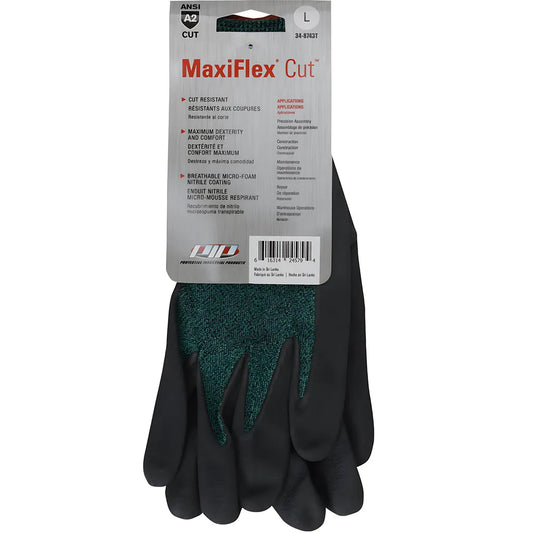 Atg 34-8743T/L Seamless Knit Engineered Yarn Glove With Premium Nitrile Coated Microfoam Grip On Palm & Fingers - Tagged 34-8743TL-17848