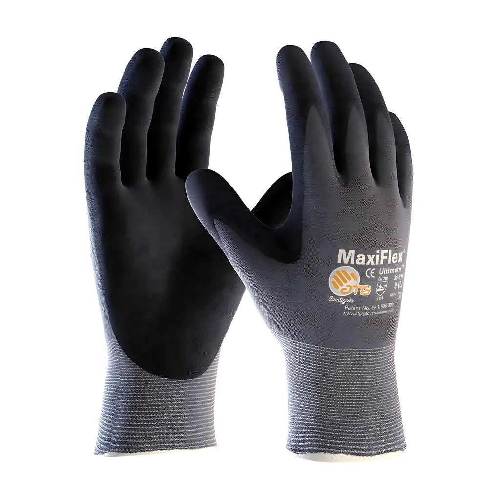 Atg 34-874/M Seamless Knit Nylon/Elastane Glove With Nitrile Coated Microfoam Grip On Palm & Fingers - Touchscreen Compatible 34-874M-17822