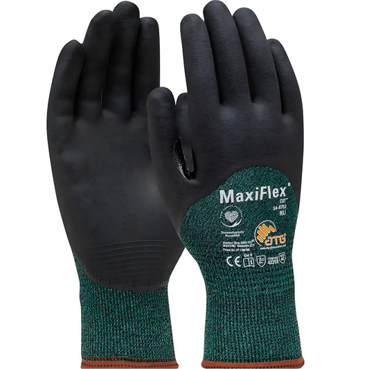 Atg 34-8753/L Seamless Knit Engineered Yarn Glove With Premium Nitrile Coated Microfoam Grip On Palm, Fingers & Knuckles 34-8753L-17919