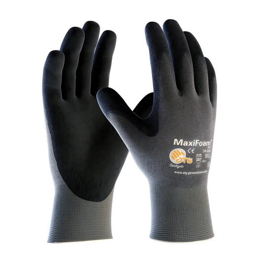 Atg 34-900/L Seamless Knit Nylon Glove With Nitrile Coated Foam Grip On Palm & Fingers 34-900L-17944