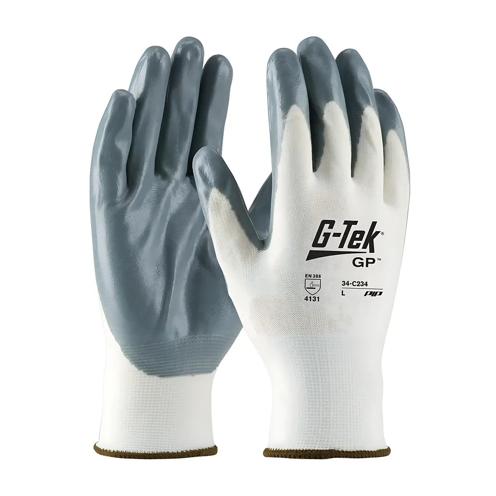 G-Tek 34-C234/Xs Seamless Knit Nylon Glove With Nitrile Coated Foam Grip On Palm & Fingers 34-C234XS-17978