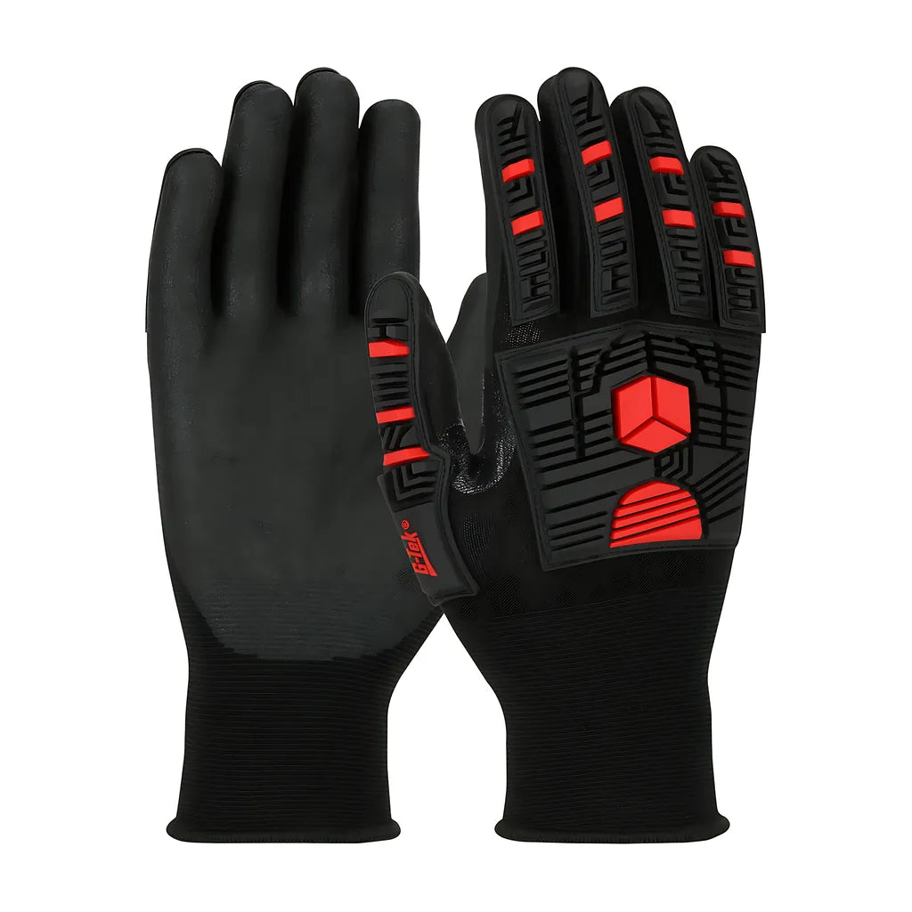 G-Tek 34-Mp155/L Seamless Knit Nylon Glove With Impact Protection And Nitrile Coated Foam Grip On Palm & Fingers 34-MP155L-17988