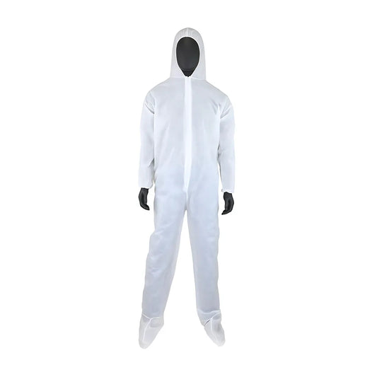 West Chester 3409/Xxl Pe Laminate Coverall With Elastic Wrist & Ankle With Attached Hood & Boot, 47 Gsm 3409XXL-17333