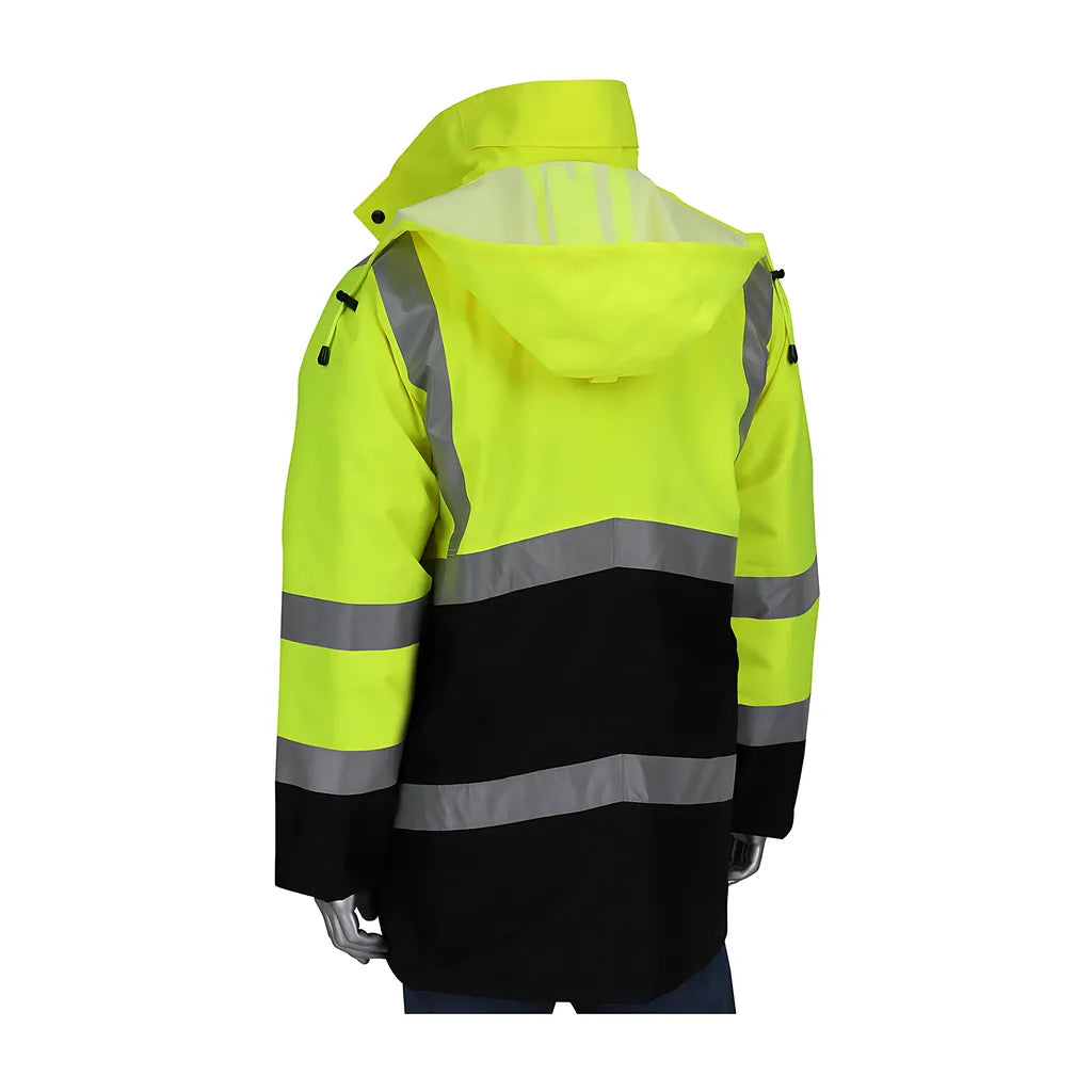 Pip 343-1750-Ly/2X Ansi Type R Class 3 Black Bottom Coat With Built-In Quilted Insulation 343-1750-LY2X-17420