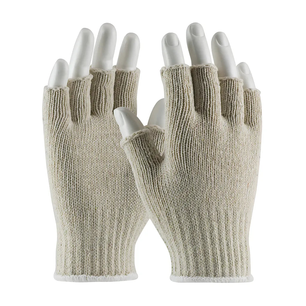 Pip 35-C119/L Medium Weight Seamless Knit Cotton/Polyester Glove - Natural With Half-Finger 35-C119L-18316