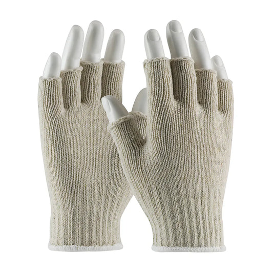 Pip 35-C119/S Medium Weight Seamless Knit Cotton/Polyester Glove - Natural With Half-Finger 35-C119S-18315