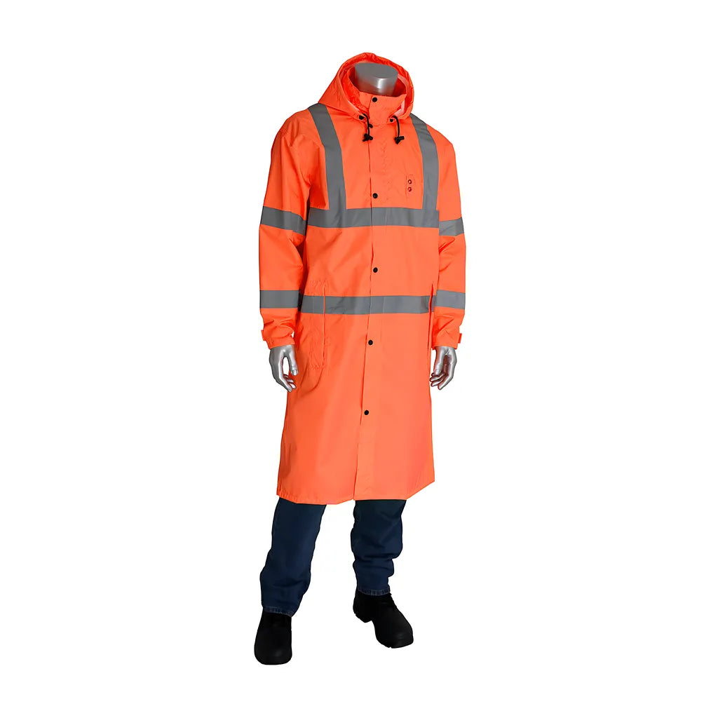 Falcon 353-1048-Or/3X Ansi Type R Class 3 Value All Purpose 48" Raincoat 353-1048-OR3X-18113