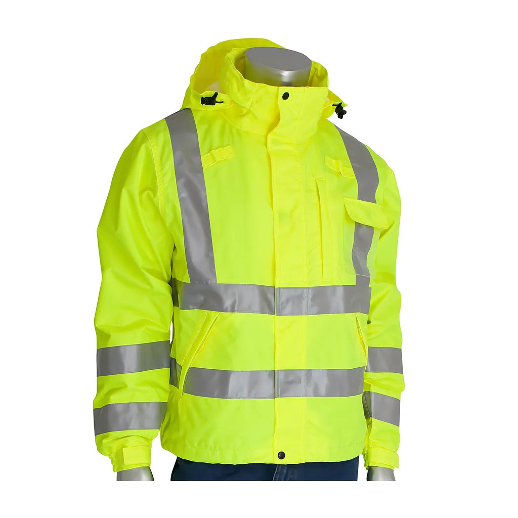 Falcon 353-2000-Ly/2X Ansi Type R Class 3 Heavy Duty Waterproof Breathable Jacket 353-2000-LY2X-18187