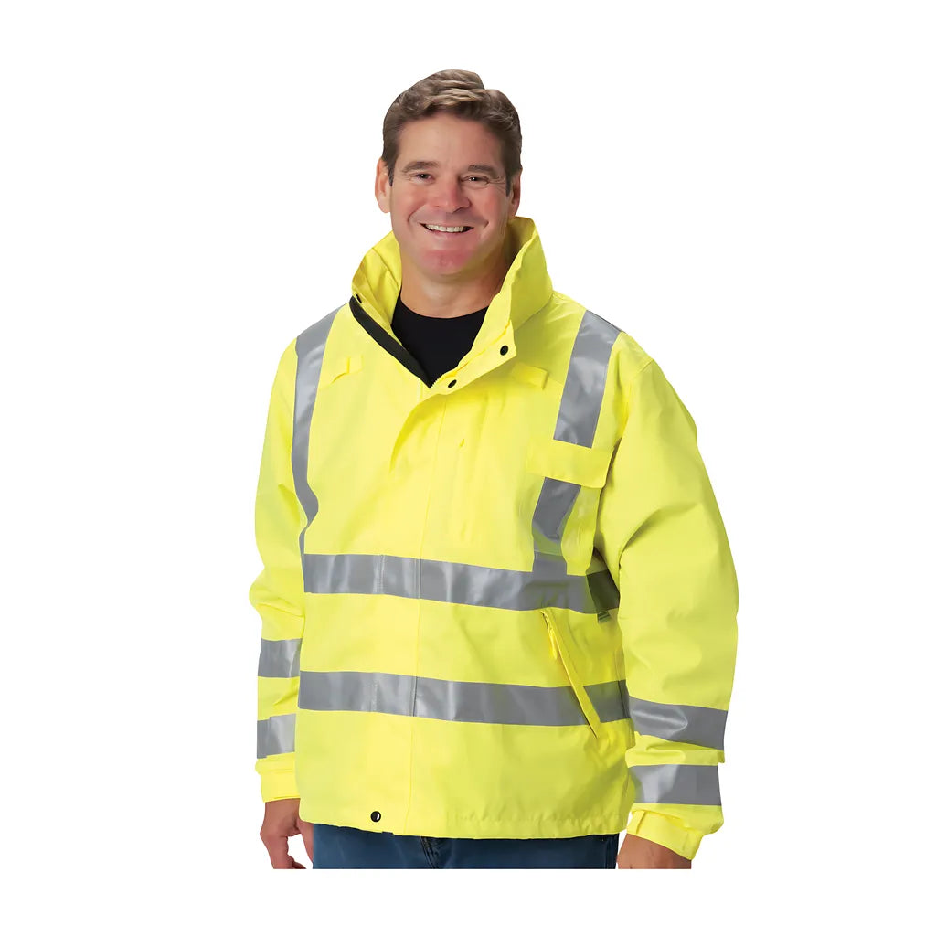 Falcon 353-2000-Ly/2X Ansi Type R Class 3 Heavy Duty Waterproof Breathable Jacket 353-2000-LY2X-18188