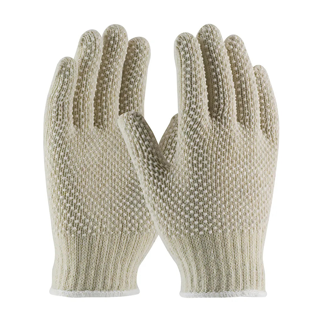 Pip 36-110Pdd-Wt/L Regular Weight Seamless Knit Cotton/Polyester Glove With White Pvc Dotted Grip - Double-Sided 36-110PDD-WTL-18420