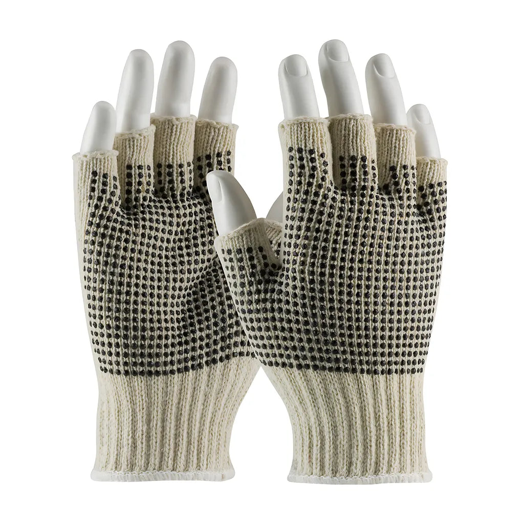 Pip 37-C119Pdd/L Seamless Knit Cotton / Polyester Glove With Double-Sided Pvc Dot Grip - Half-Finger 37-C119PDDL-18593