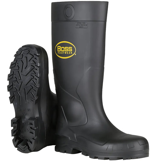 Boss 380-800/10 16" Black Pvc Plain Toe Boot 380-80010-18601