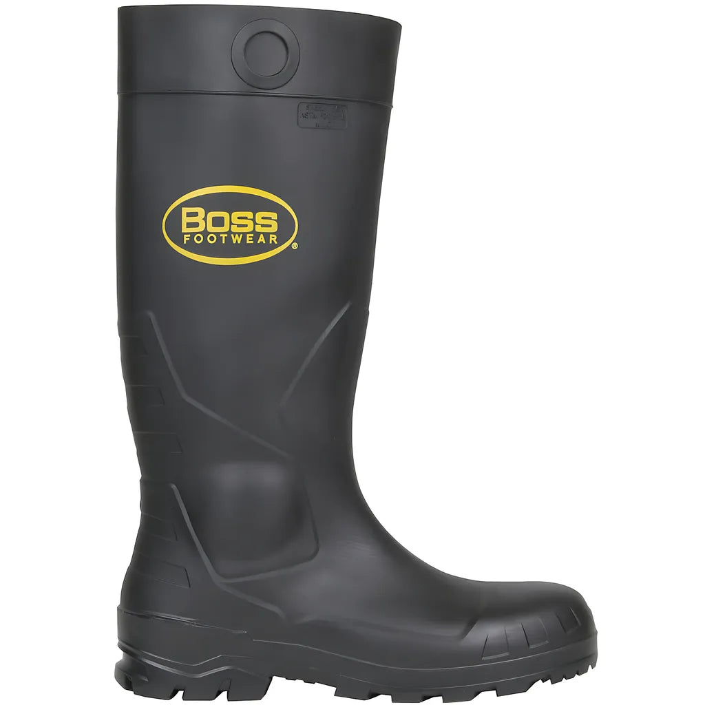 Boss 380-800/12 16" Black Pvc Plain Toe Boot 380-80012-18605