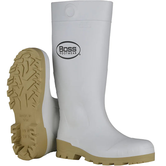 Boss 380-900/10 16" White Pvc Plain Toe Boot 380-90010-18634